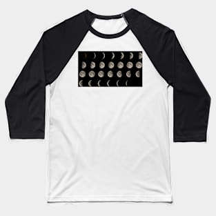 Phases of the Moon (R340/0590) Baseball T-Shirt